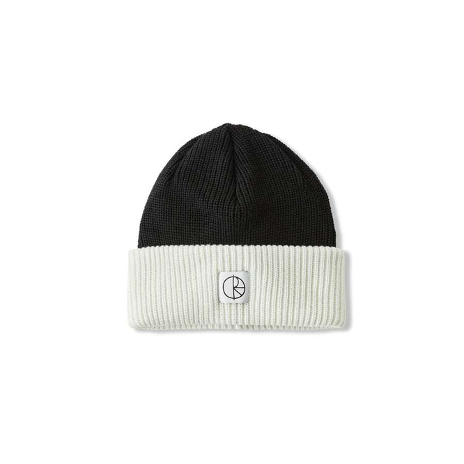 Polar Skate Co. Cap Double Fold Merino Beanie (Black/White)