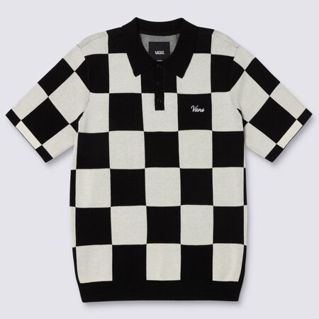 Vans Parker Checkerboard Polo Shirt (Antique White/Black)