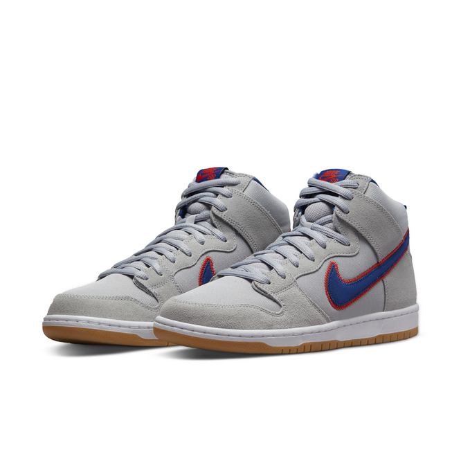 Nike SB Dunk High Premium "Mets" (Cloud Gray / Rush Blue / Team Orange / White)