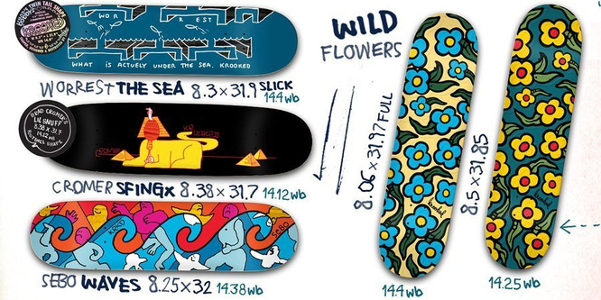 Deska Krooked Wild Flowers 8,06" x 31,91"