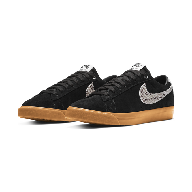 Nike SB x WACKO MARIA Zoom Blazer Low GT (Black / Light Bone / White / Gum Med Brown) 