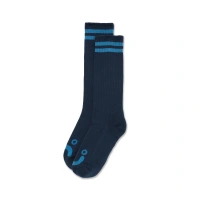 Polar Skate Co. Happy Sad Long Rib Socks (Dark Blue / Blue)