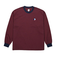 KOSZULKA Z DŁUGIM RĘKAWEM POLAR SKATE CO. BIG BOY MICROSTRIPE LONGSLEEVE (NAVY / BURGUNDY)