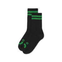 Polar Skate Co. Happy Sad Rib Socks (Black / Green)
