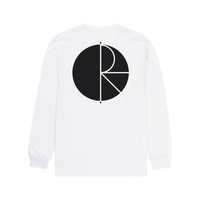 POLAR SKATE CO. LONG SLEEVE T-SHIRT. FILL LOGO LS TEE (WHITE/BLACK)