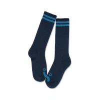 Polar Skate Co. Happy Sad Long Rib Socks (Dark Blue / Blue)
