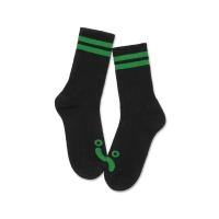 Polar Skate Co. Happy Sad Rib Socks (Black / Green)