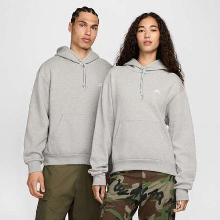 Nike SB Essential Skate Logo Hoodie (Dark Grey Heather / White)