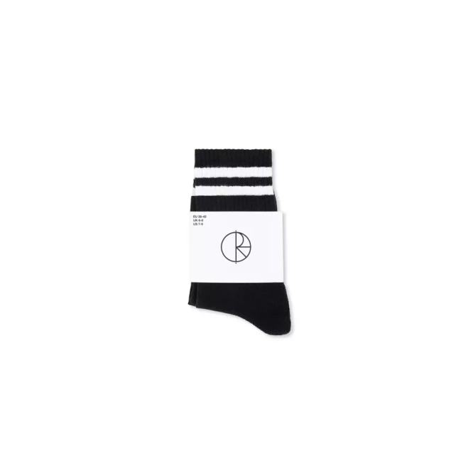 Polar Skate Co. Happy Sad Rib Socks (Black)