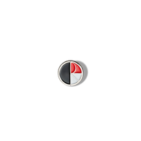 Polar Skate Co. Fill Logo Pin (Silver / Black / Red)