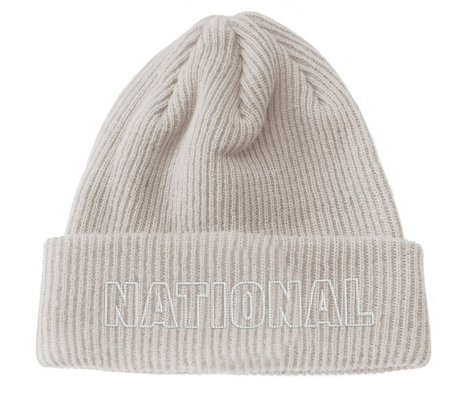 The National Skateboard Co. Winter Hat Classic Text Organic Beanie (Stone)