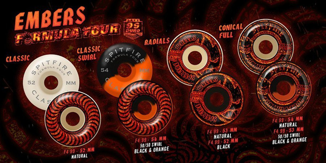 Spitfire Wheels Formula Four Embers Classic (Natural) 99DU 52 mm wheels