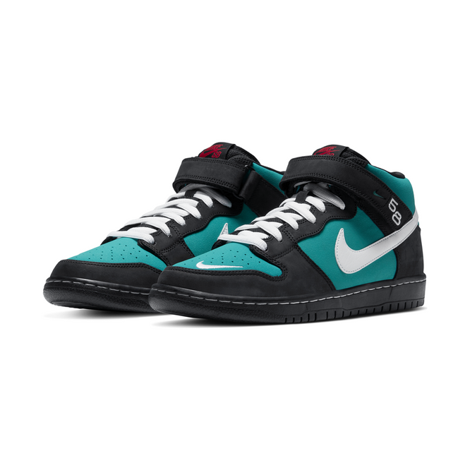 Nike SB Dunk Mid Pro ISO (Black / White / Fresh Water)