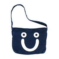 TORBA POLAR SKATE CO. HAPPY SAD DENIM TOTE BAG (DARK BLUE ACID)