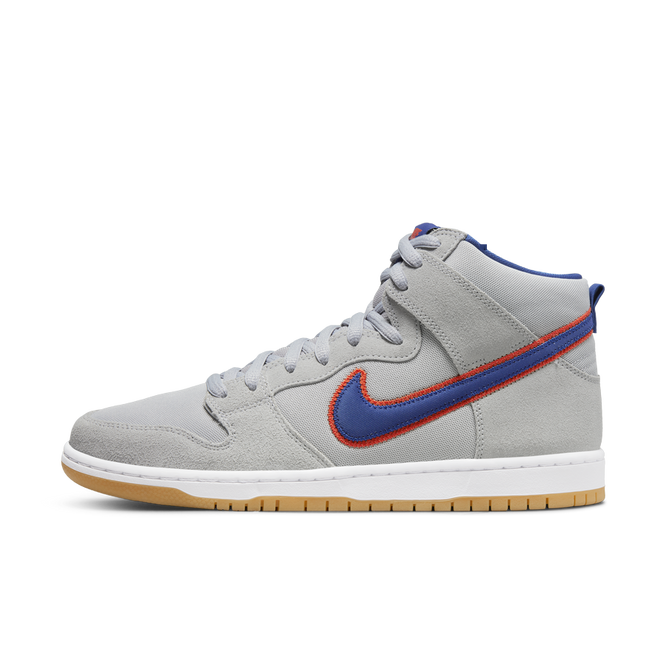 Nike SB Dunk High Premium "Mets" (Cloud Gray / Rush Blue / Team Orange / White)