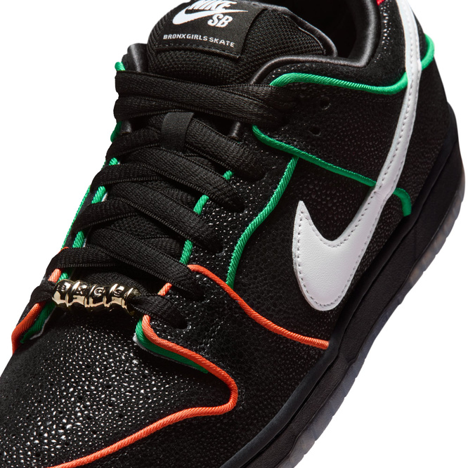 Nike SB x Bronx Girls Skate Dunk Low Pro (Black / White / Challenge Red / Total Orange)