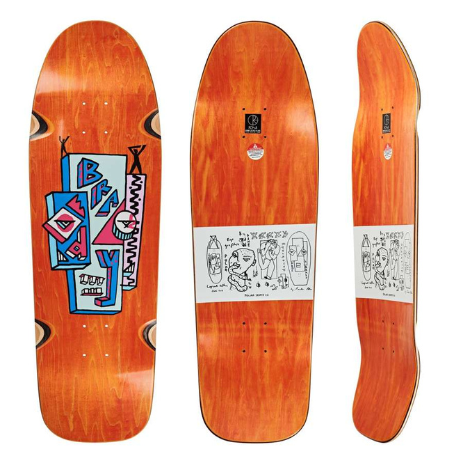 Polar Skate Co. board Data Brady Skyscaper (Orange Veneer) (WHEEL WELLS) (DATA 1 Special Shape)