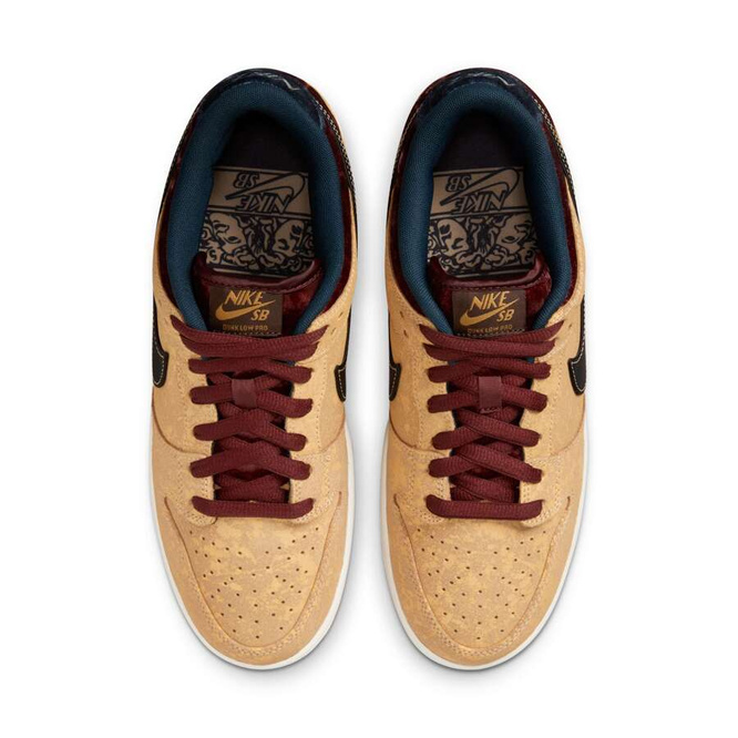 Nike SB Dunk Low Pro (Celestial Gold / Black / Dark Team Red)