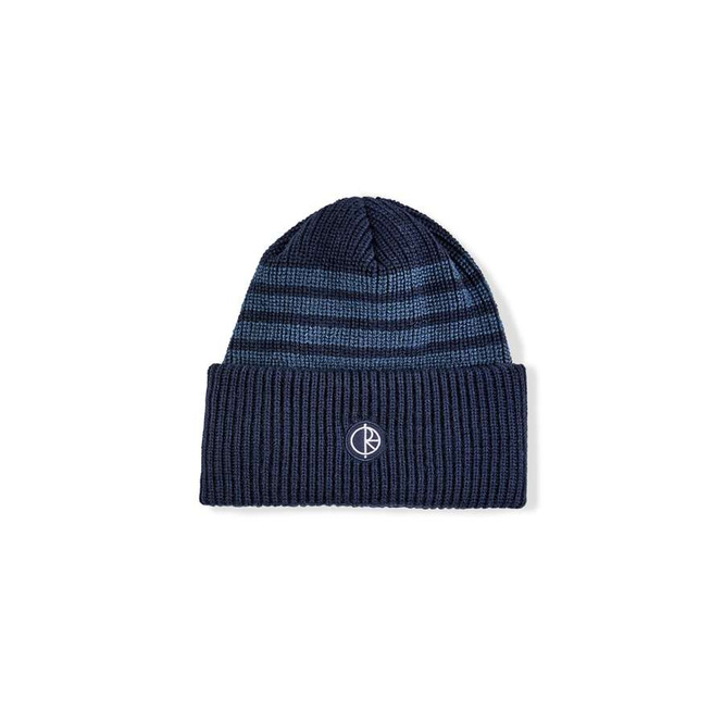 Polar Skate Co. Cap Double Fold Merino Beanie (Navy Stripe)