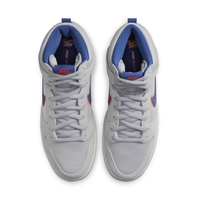 Nike SB Dunk High Premium "Mets" (Cloud Gray / Rush Blue / Team Orange / White)