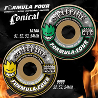 SPITFIRE FORMULA FOUR CONICAL YELLOW PRINT WHEELS 99DU 53 MM