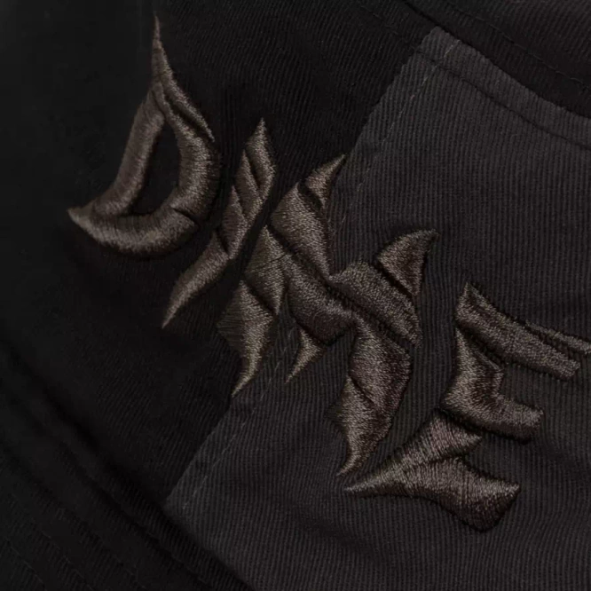 Dime Split Distressed Bucket Hat (Black)