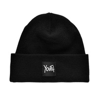 YOUTH SKATEBOARDS OG LOGO PLAIN BEANIE WINTER HAT (BLACK)