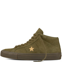 Converse CONS One Star PRO MID shoes (Medium Olive / Light Fawn)
