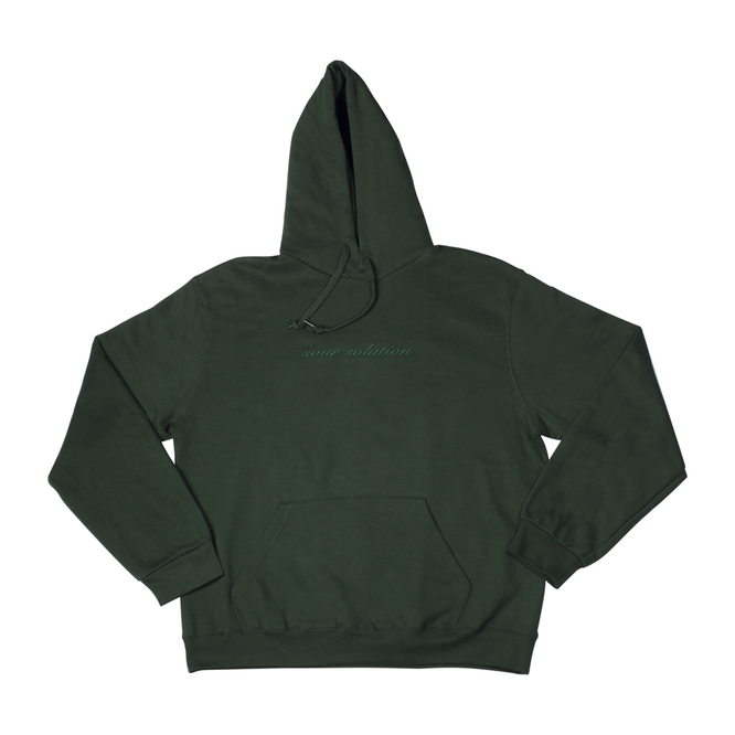 Sour Solution Tone To Script Hoodie (Bottle Green)