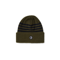 Polar Skate Co. Winter Hat Stripe Merino Beanie (Army Green)