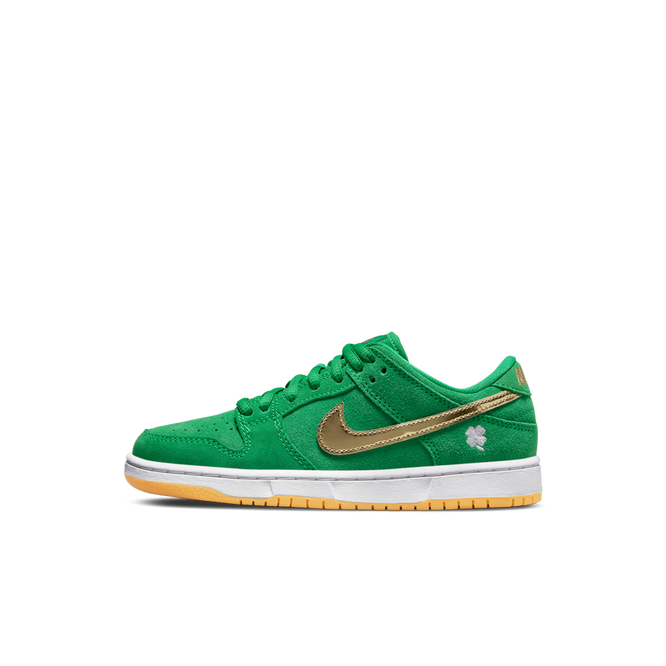 Nike SB Dunk Low Pro (PS) (Lucky Green / Metallic Gold)