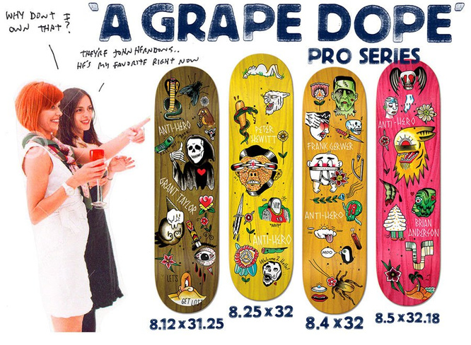 DECK ANTIHERO PETER HEWITT A GRAPE DOPE 8,25" X 32"
