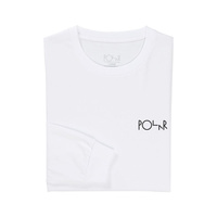 KOSZULKA Z DŁUGIM RĘKAWEM POLAR SKATE CO. FILL LOGO LS TEE (WHITE/BLACK)