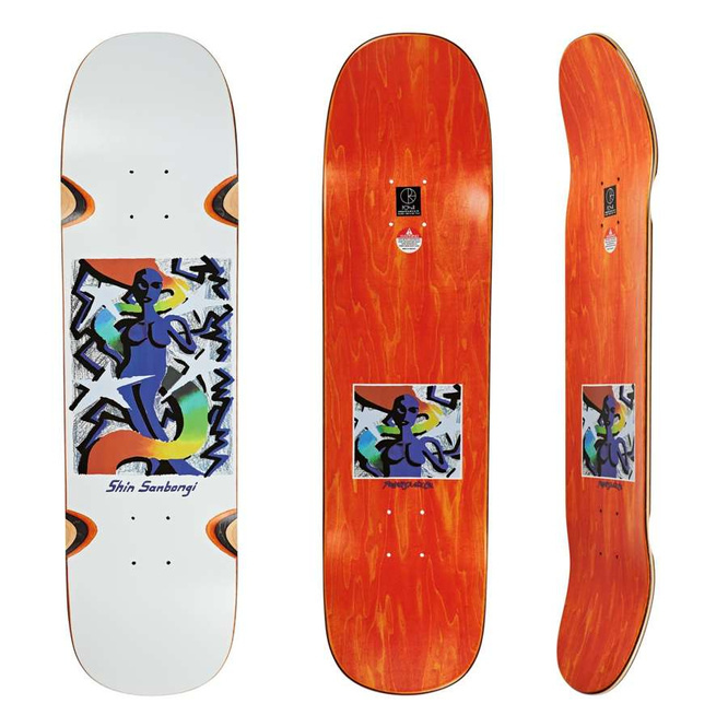 Polar Skate Co. board Shin Sanbongi Queen (White) (WHEEL WELLS) (ARIGATO Special Shape)