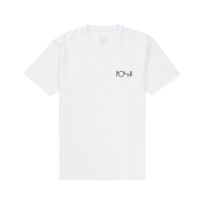 POLAR SKATE CO. T-SHIRT STROKE LOGO TEE (WHITE/BLACK)