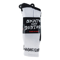 THRASHER SKATE AND DESTROY SOCKS (2 PAIRS)