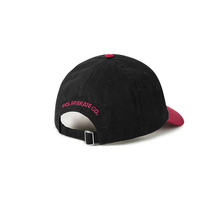 Polar Skate Co. Stroke Logo Sai Cap (Black / Redcurrant)