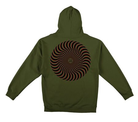Spitfire Classic Swirl Overlay Hoodie (Army / Black / Red)