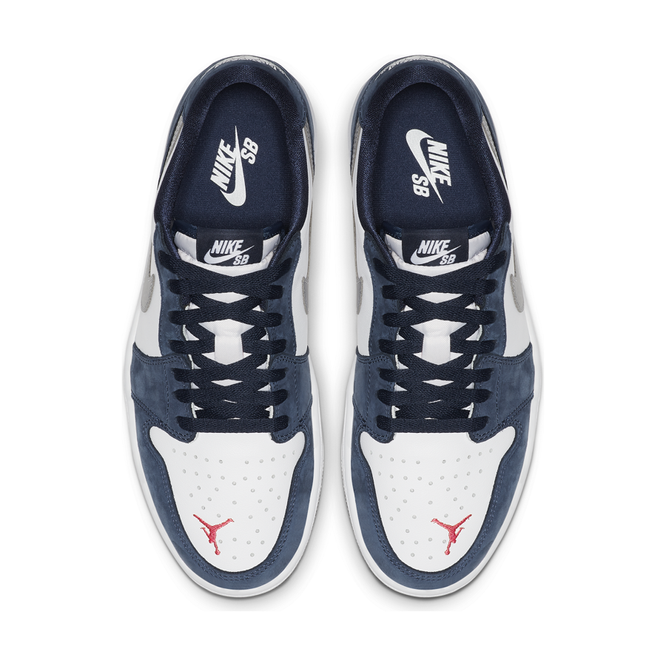 Nike SB Air Jordan 1 Low shoes (Midnight Navy / Metallic Silver / White)