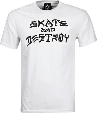 Thrasher Skate and Destroy Tee (White/Black)