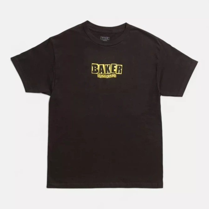 Baker Skateboards Brand Logo Tee (Black / Yellow)