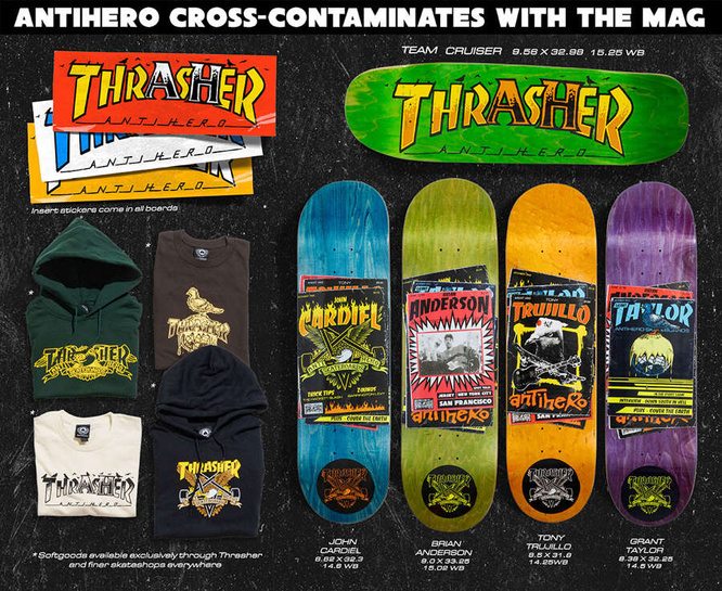 Deska Antihero x Thrasher Collab Grant 8.38" x 32.25"