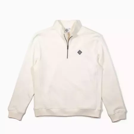 The National Skateboard Co. Logo Quarter Zip (Off White)