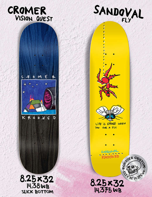 Krooked Skateboarding Cromer Vision Quest Slick 8.25" x 32"