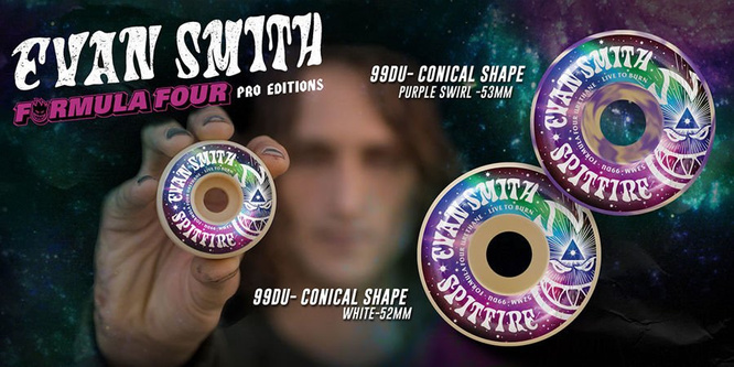 SPITFIRE FORMULA FOUR EVAN 3RD EYE WHITE CONICAL WHEELS 99DU 52 MM