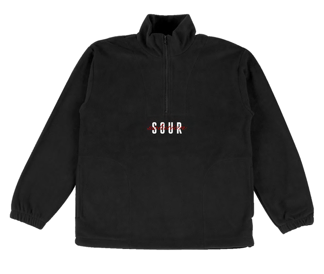 Sour 1/4 Zip Fleece Sweatshirt (Black)