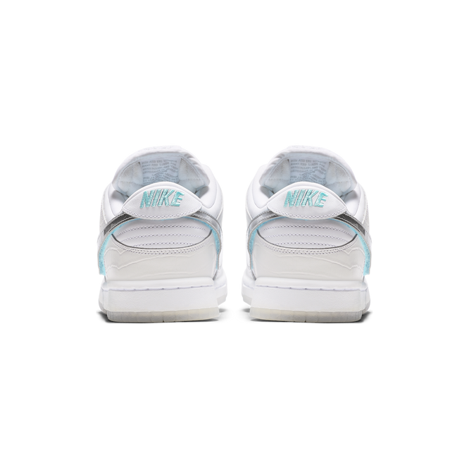 NIKE SB X DIAMOND ZOOM DUNK LOW PRO OG QS SHOES (White / Chrome / Tropical)