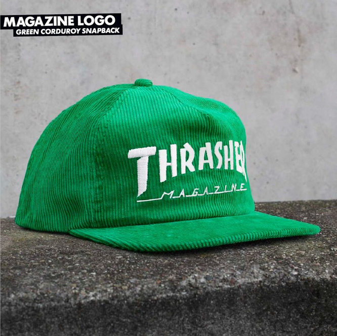 CZAPKA THRASHER MAGAZINE LOGO CORDUROY SNAPBACK (GREEN)
