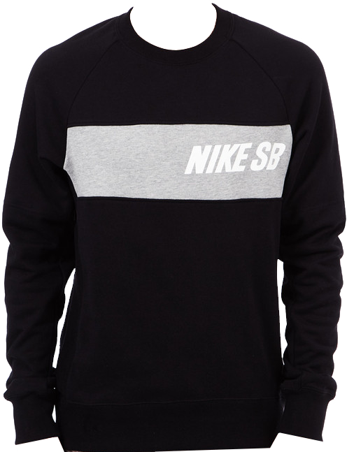 Nike SB Everett Crew Top (Black / Dark Heather Gray)