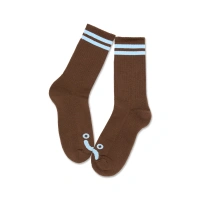 Polar Skate Co. Happy Sad Rib Socks (Brown / Blue)